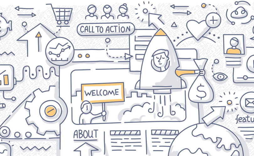 Eine handgezeichnete Illustration eines Unternehmens.